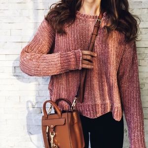 Zara Chenille Scallop Hem Sweater